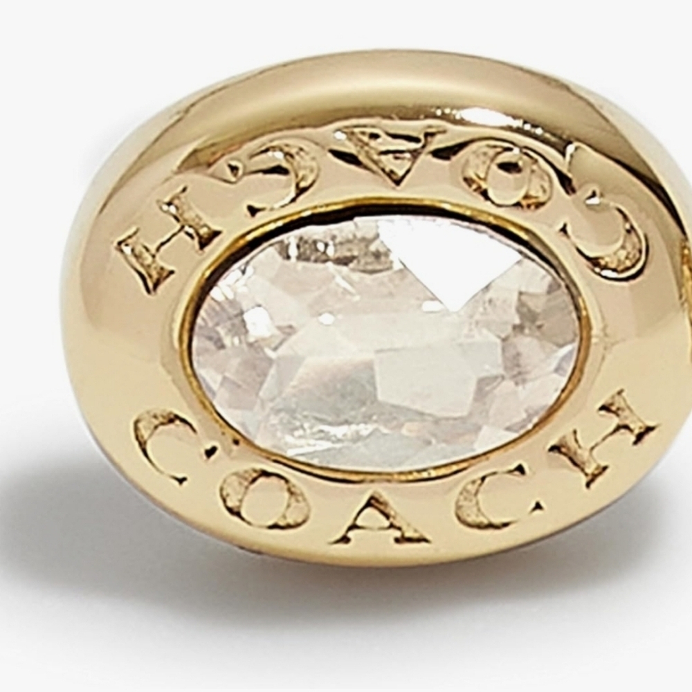 💛▪️Coach ▪️Crystsl Stud Earrings w/Coach dust bag NWT!  (MSRP $65] - Picture 2 of 8